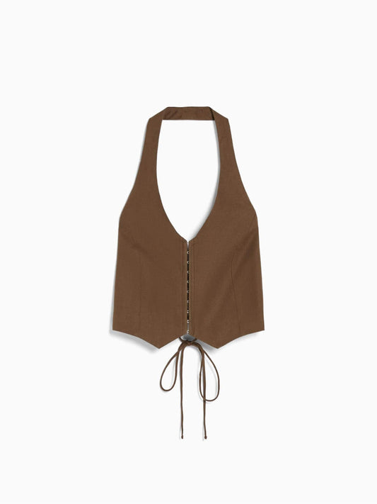 Linen blend waistcoat